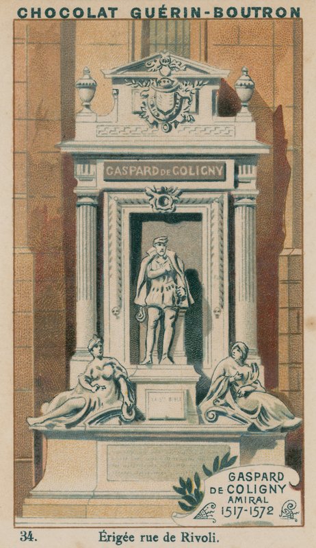 Gaspard de Coligny, almirante, 1517-1572, rua de Erigee de Rivoli de French School