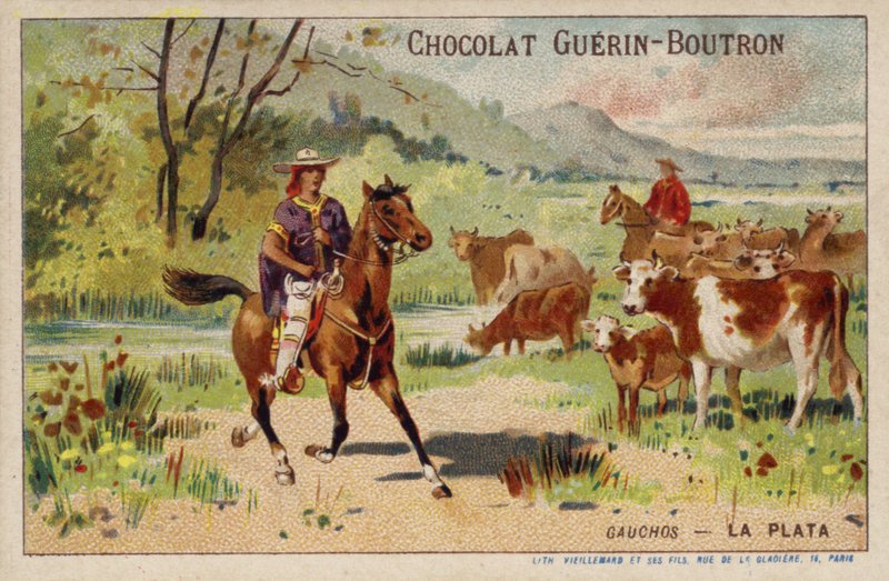 Gauchos, Argentina (chromolitho) de French School