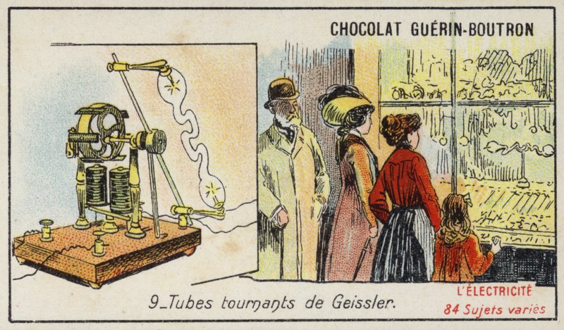 Tubos Geissler (chromolitho) de French School