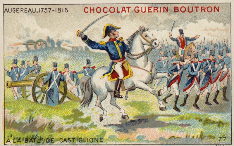 General Augereau na Batalha de Castiglione (chromolitho) de French School