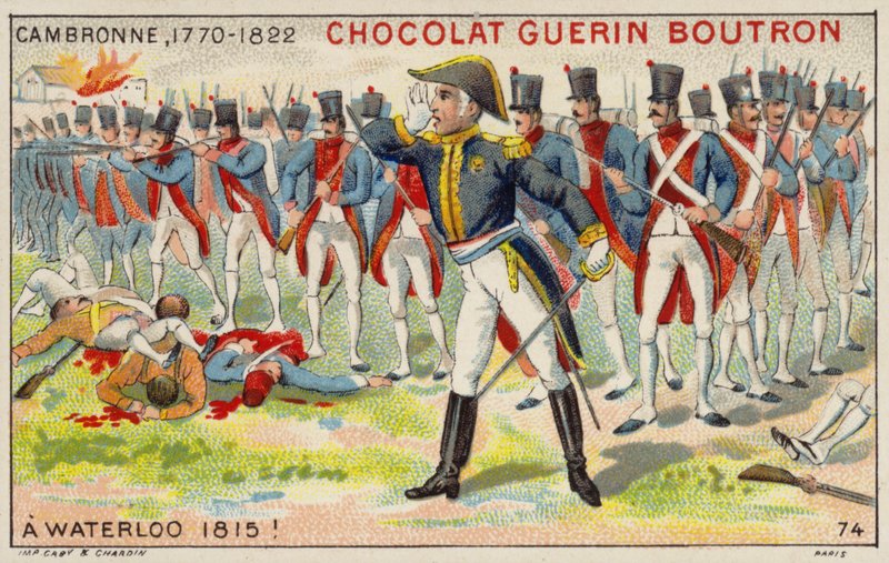 General Cambronne na Batalha de Waterloo de French School