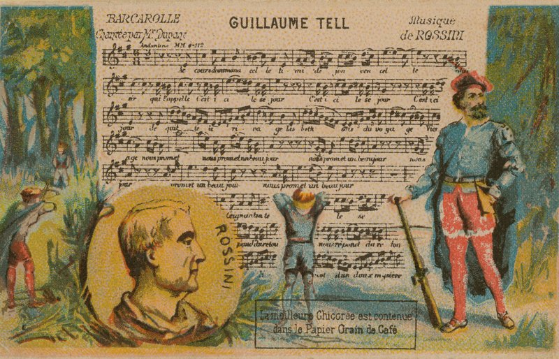Gioachino Rossini, compositor italiano do século XIX e música de sua ópera William Tell de French School