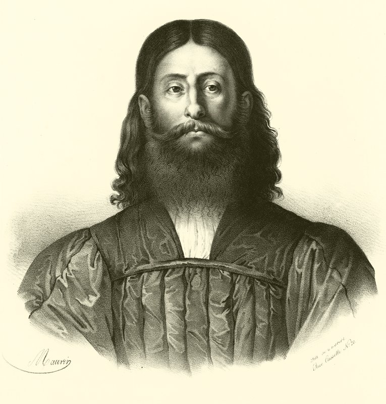 Giorgione, retrato (gravura) de French School
