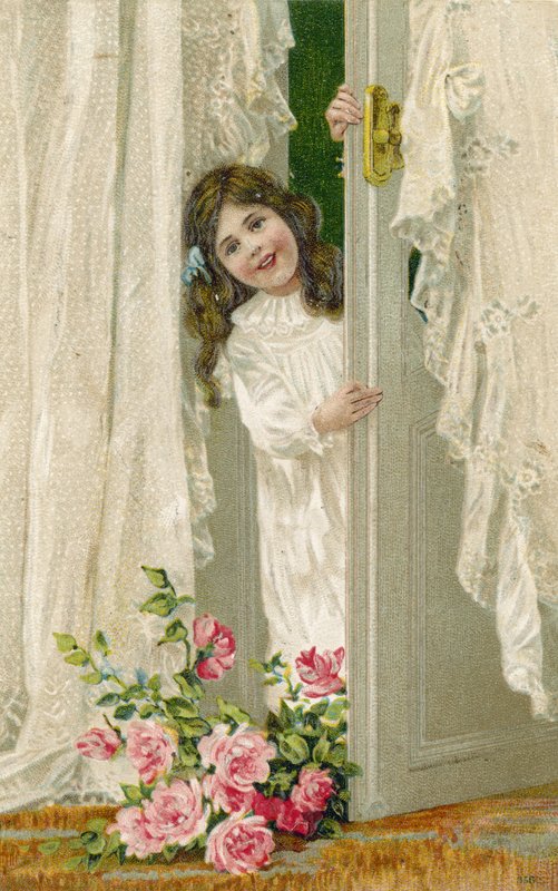 Menina, vinda, porta de French School