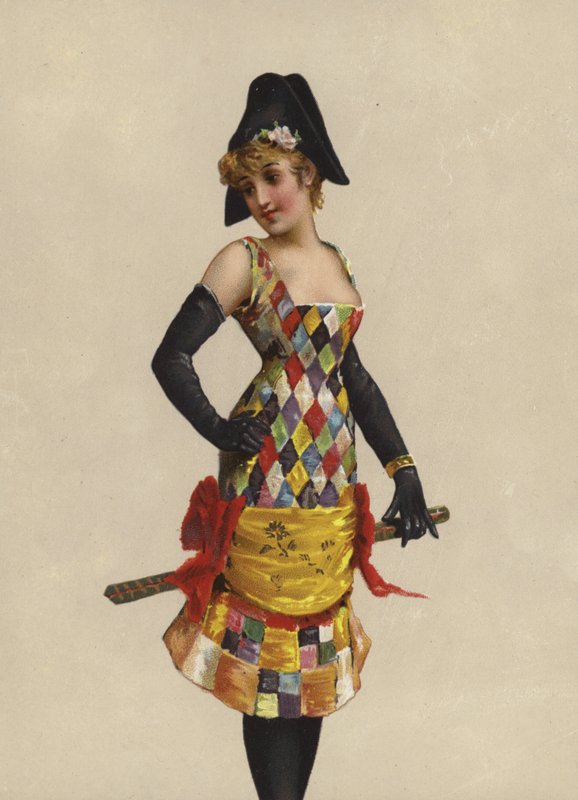 Menina, em, vestido extravagante de French School