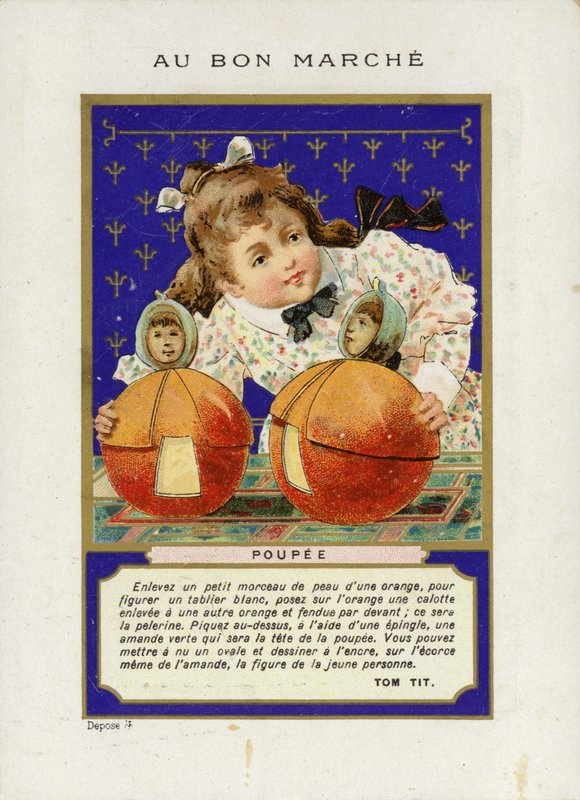 Menina, tocando, rolando, bonecas, Poupee de French School