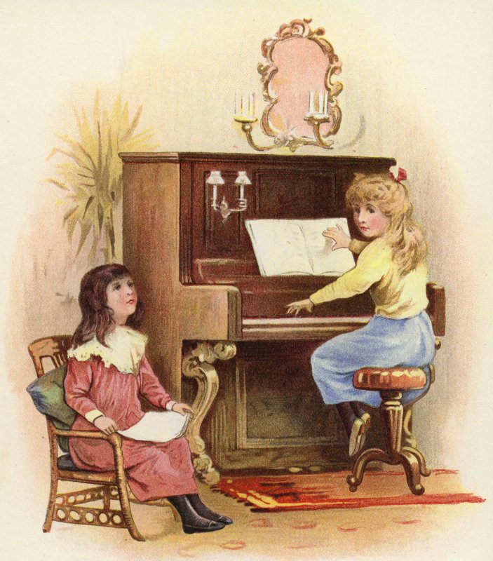 Meninas no e pelo piano de French School