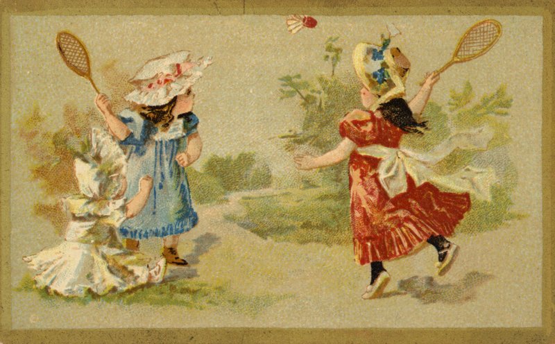 Meninas, tocando, peteca de French School
