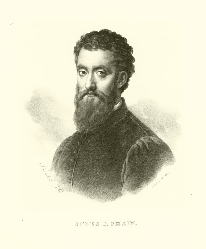 Giulio Romano, também conhecido como Giulio Pippi, retrato (gravura) de French School