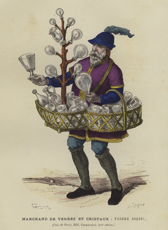 Vendedor de vidro e cristal, do século XV de French School
