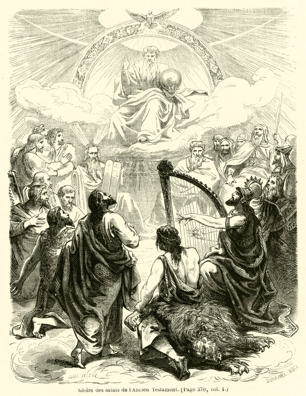 Glória dos santos do Antigo Testamento (gravura) de French School