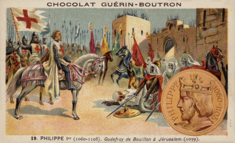 Godfrey de Bouillon em Jerusalém de French School
