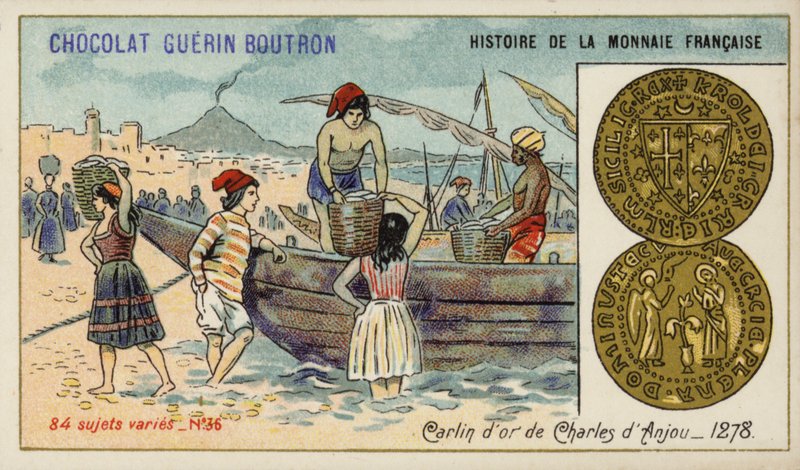 Carlin de ouro de Charles de Anjou de French School