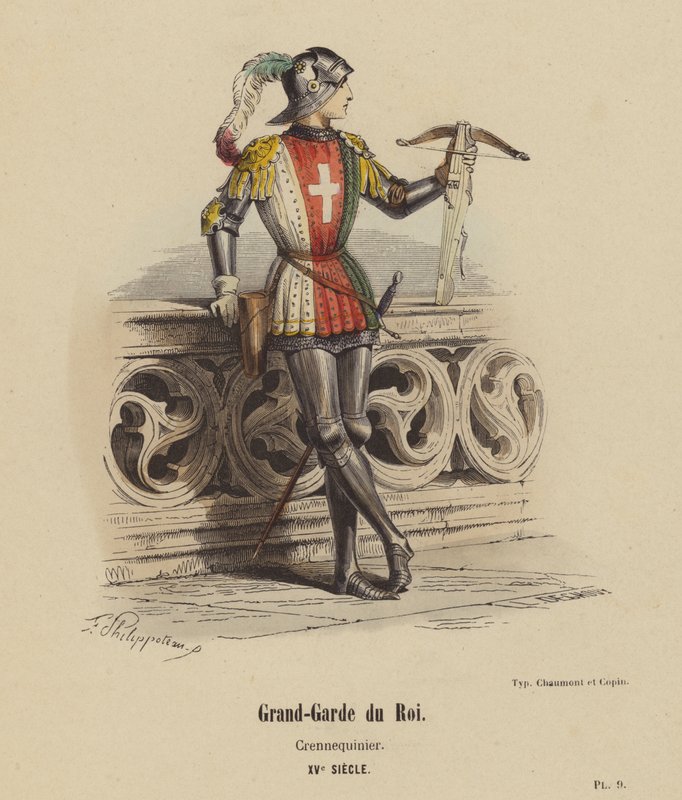 Grand-Garde du Roi, Crennequinier, século XV (gravura a cores) de French School