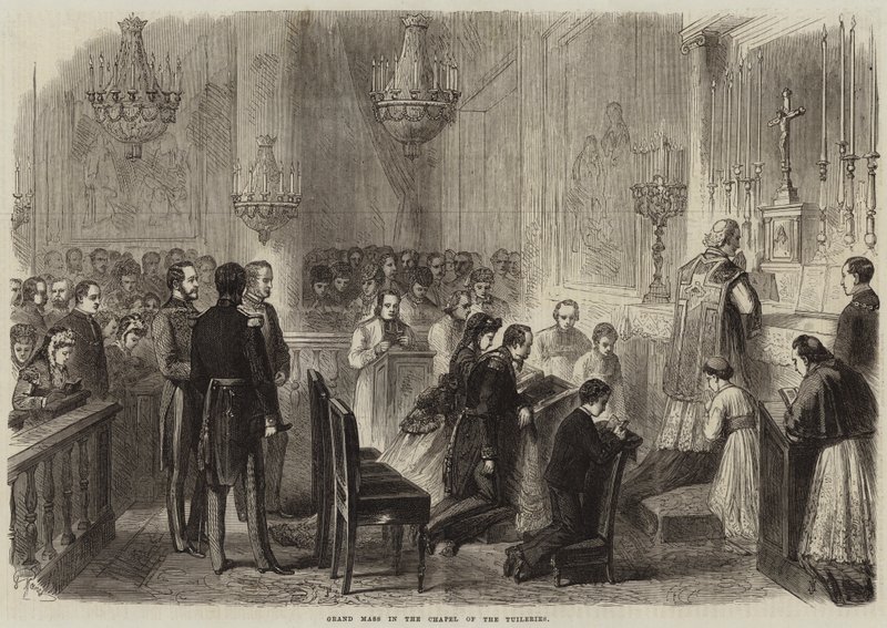 Grande Missa na Capela das Tuilerias (gravura) de French School