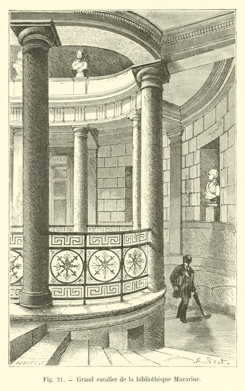 Grande escadaria da biblioteca Mazarine de French School