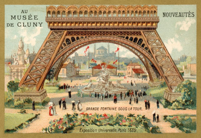 Grande fonte sob a Torre Eiffel, Exposição Universelle, Paris de French School