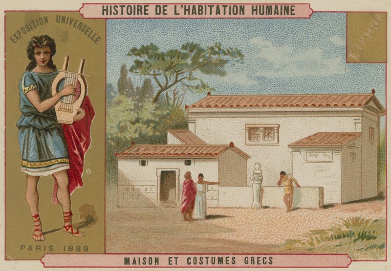 Casa grega e trajes de French School