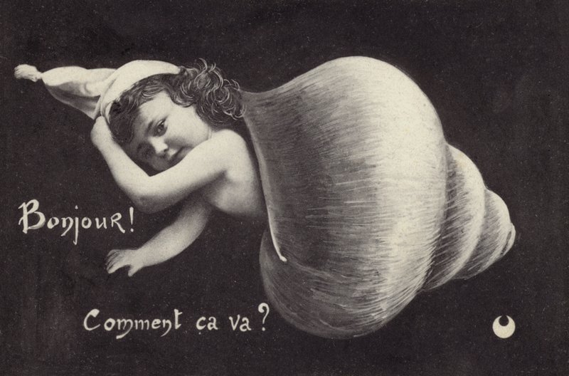Cartão de felicitações (litografia) de French School