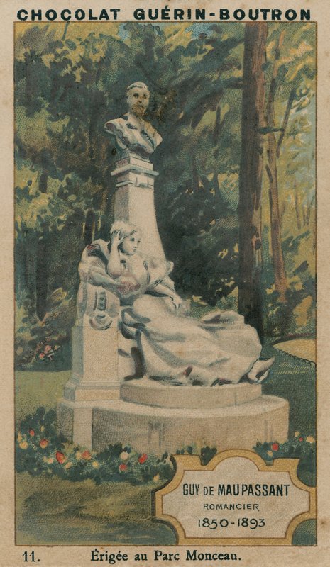 Guy de Maupassant, romancista, 1850-1893, Erigee no Parc Monceau de French School