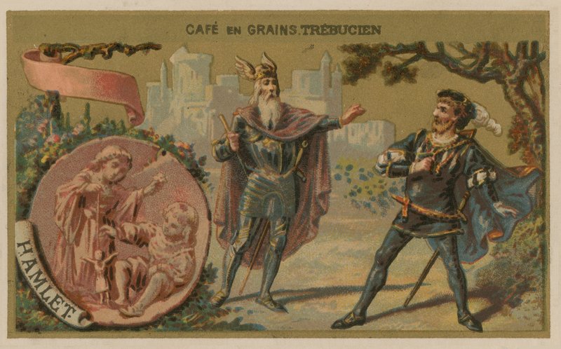 Hamlet - ilustração da cena do jogo de William Shakspeares de French School