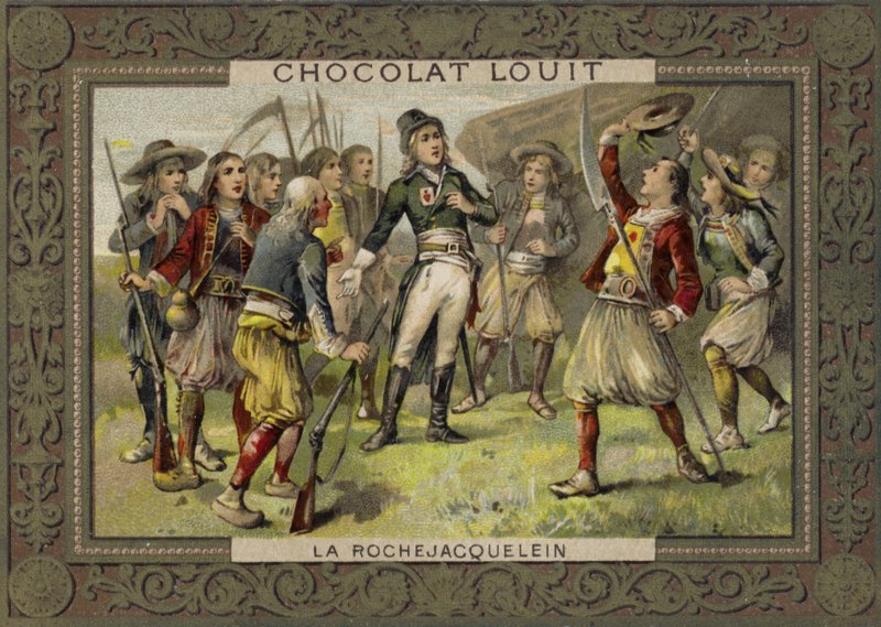 Henri de la Rochejacquelein dirigindo-se a seus soldados, Vendee Revolt, French Revolution de French School