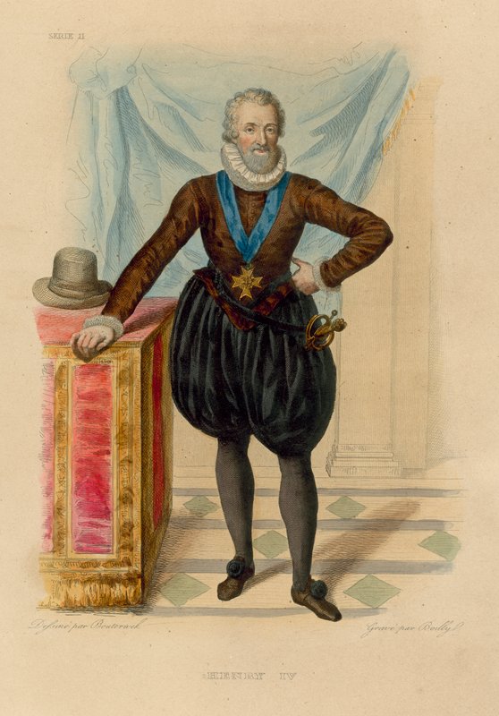Henrique IV (gravura colorida) de French School