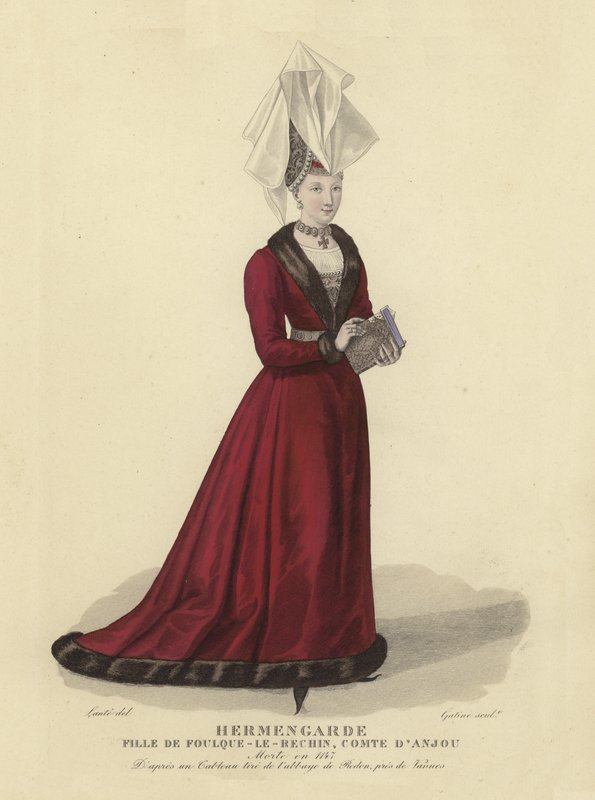 Hermengarde, filha de Fulk IV, conde de Anjou de French School