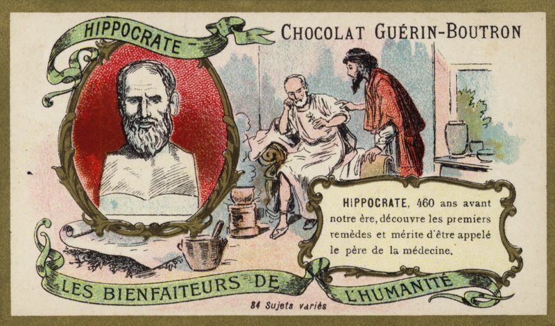 Hipócrates, Médico grego antigo (chromolitho) de French School