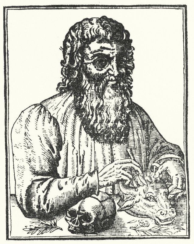 Hipócrates de Coos, O Príncipe dos Médicos (gravura) de French School