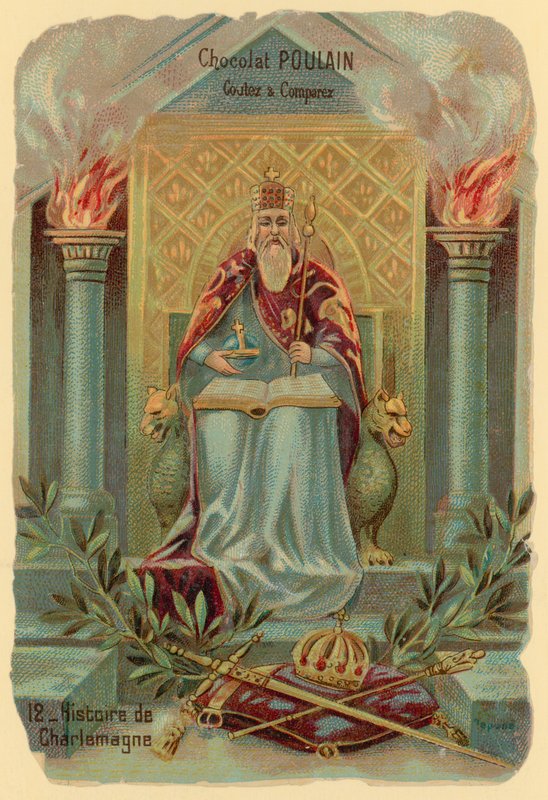 História de Carlos Magno, fundador do Império Carolíngio (c 742-814) de French School