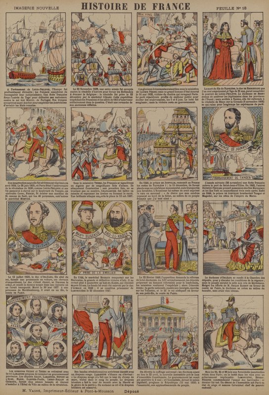 História de França desde a adesão de Luís Filipe até à Revolução de 1848 (litografia a cores) de French School
