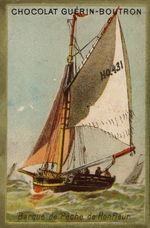 Barco de pesca Honfleur (chromolitho) de French School