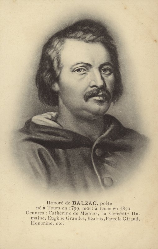 Honore de Balzac (1799-1850), romancista e dramaturgo francês (litografia) de French School