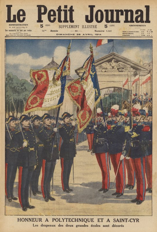 Honra à Ecole Polytechnique e à Ecole Speciale Militaire de Saint-Cyr (cor litho) de French School