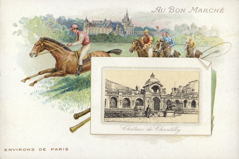 Corrida de Cavalos perto de Paris, Chateau de Chantilly de French School