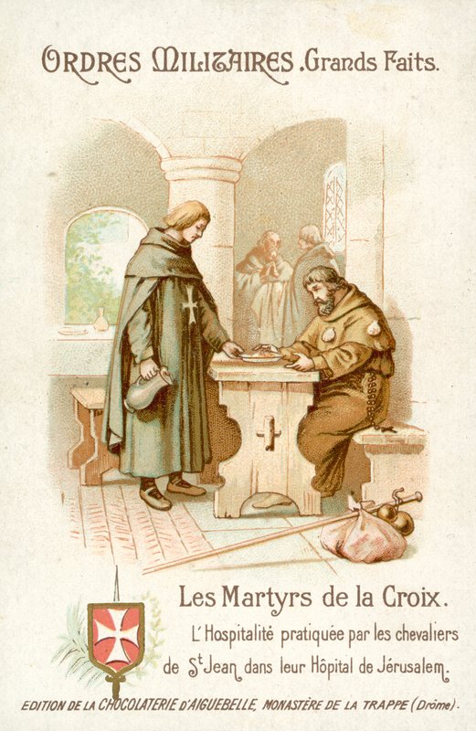 Hospitalidade oferecida pelos Cavaleiros de São João em Jerusalém (chromolitho) de French School