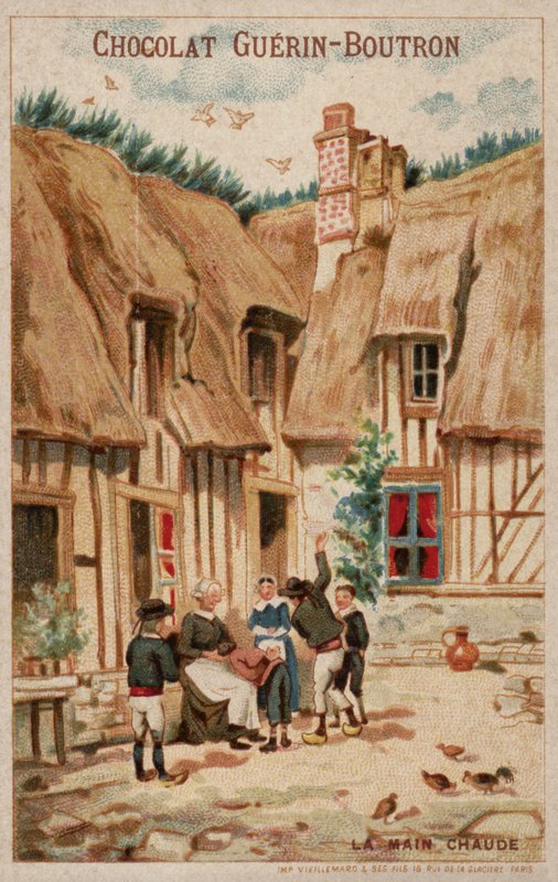 Jogo de mãos quentes (chromolitho) de French School