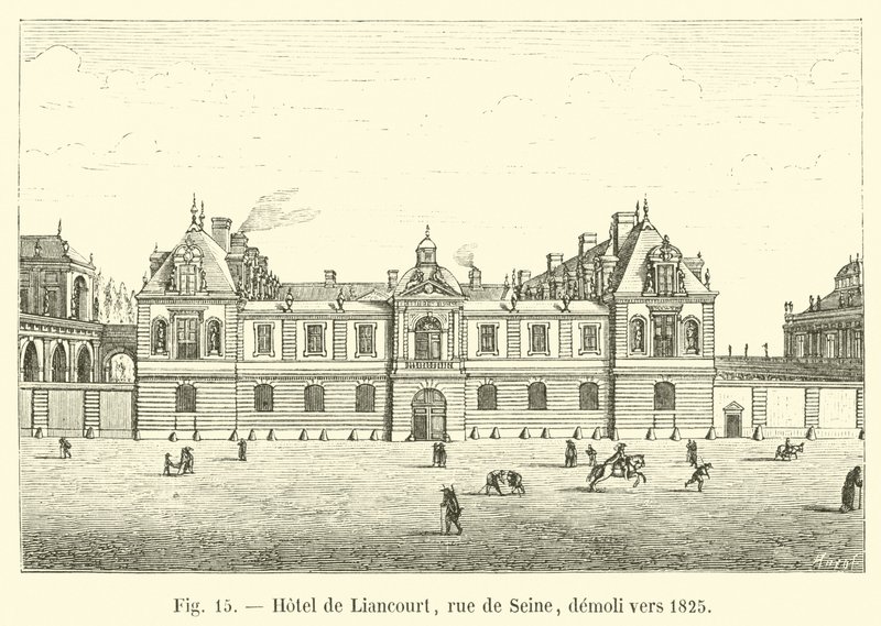 Hotel de Liancourt, rue de Seine, demolido por volta de 1825 de French School