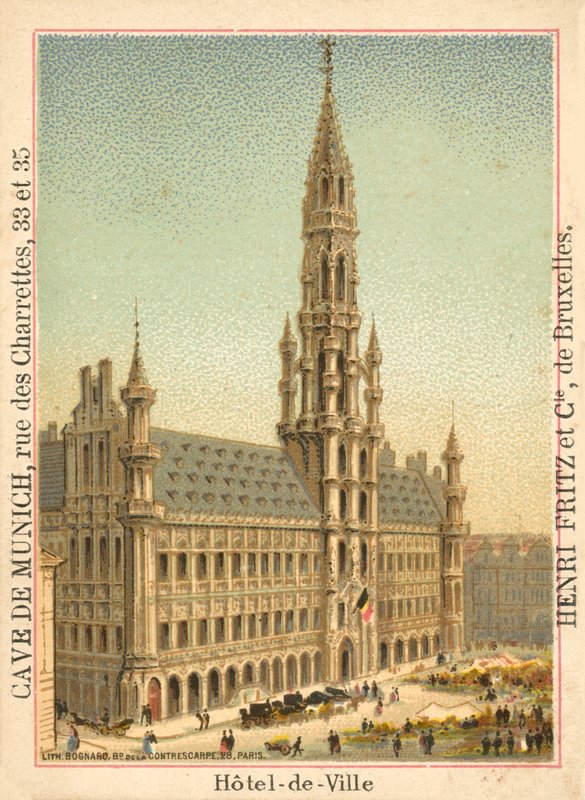 Prefeitura, Grand Place, Bruxelas (chromolitho) de French School