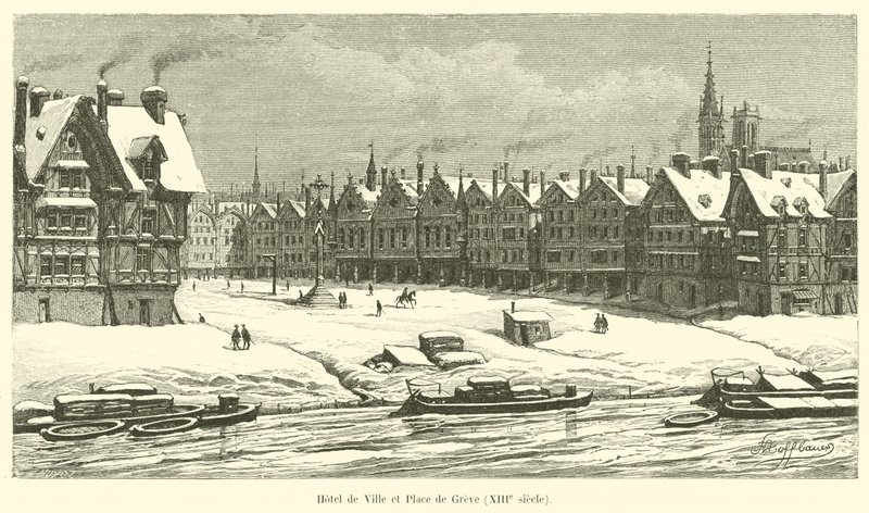 Câmara Municipal e Praça de Greve, século XIII de French School