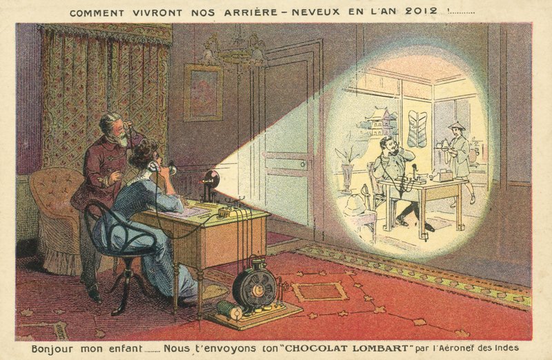 Como as pessoas vão viver em 2012 (cor litho) de French School