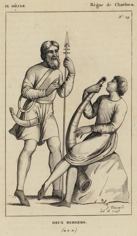 Século IX, Reinado de Carlos II, Dois Pastores (gravura) de French School