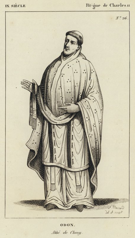 IX Siecle, Regne de Charles II, Odon, Abbe de Cluny (gravura) de French School