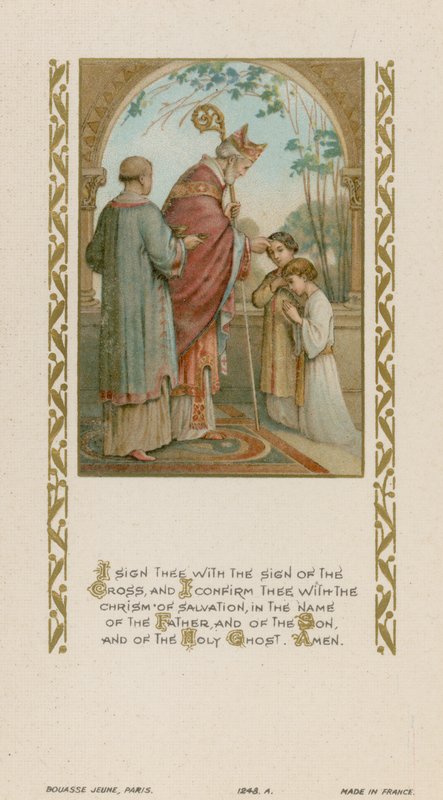 Eu te assino com o sinal da cruz (chromolitho) de French School