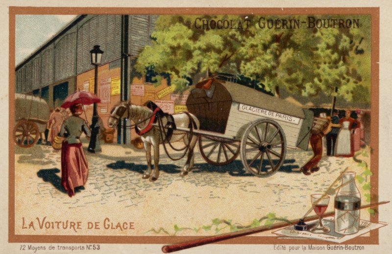 Carrinho de gelo (chromolitho) de French School