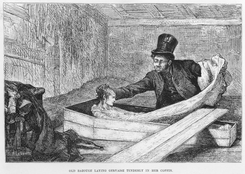 Ilustração para The Assommoir, A Realistic Novel, de Emile Zola (gravura) de French School