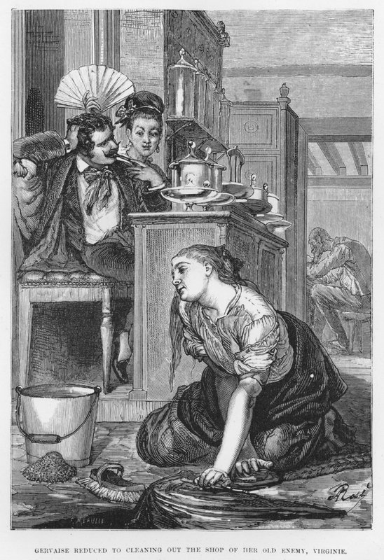 Ilustração para The Assommoir, A Realistic Novel, de Emile Zola (gravura) de French School