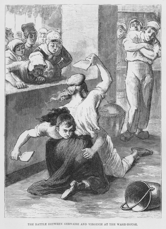 Ilustração para The Assommoir, A Realistic Novel, de Emile Zola (gravura) de French School