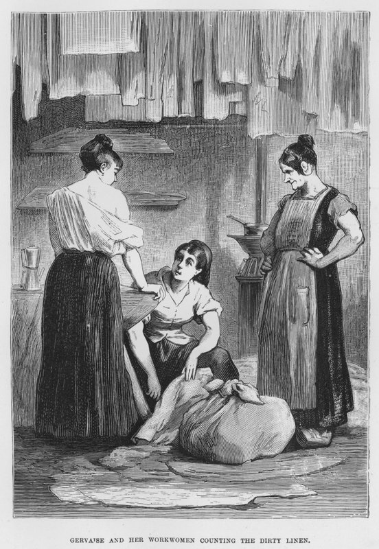Ilustração para The Assommoir, A Realistic Novel, de Emile Zola (gravura) de French School